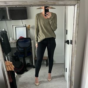 Green v neck sweater